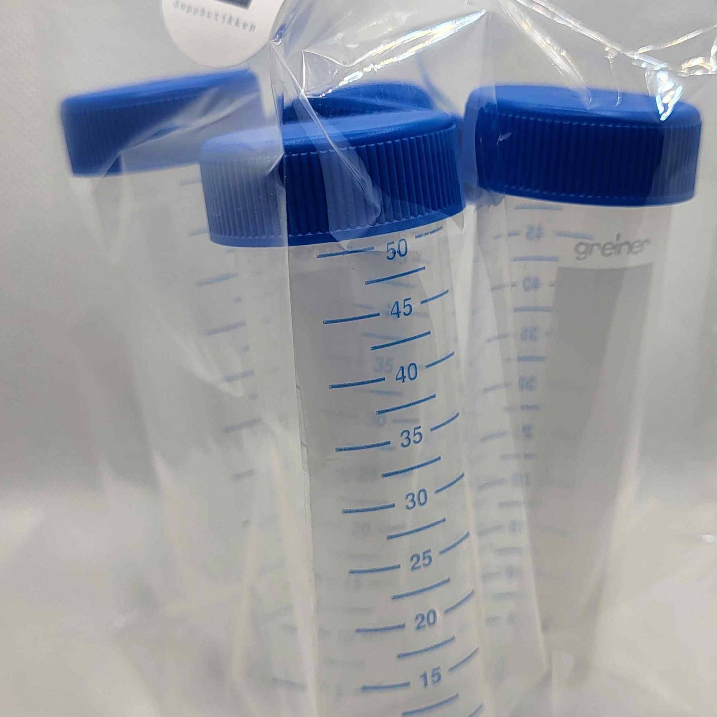 Sterile Sentrifugerør/Testrør i polypropylen-plast. Autoklavbare